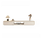 Meuble TV rectangulaire en bois blanc avec 2 tiroirs ventilés