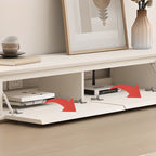 Meuble TV rectangulaire en bois blanc avec 2 tiroirs ventilés