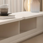 Meuble TV rectangulaire en bois blanc avec 2 tiroirs ventilés