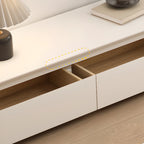 Meuble TV rectangulaire en bois blanc avec 2 tiroirs ventilés