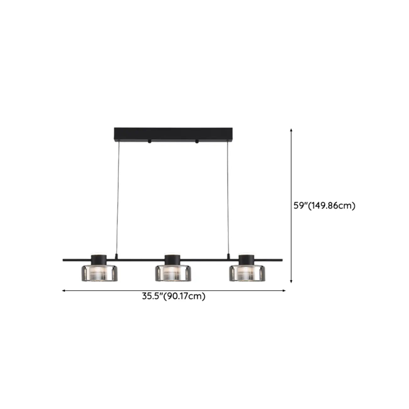 Suspension moderne à LED dimmable pour îlot de cuisine