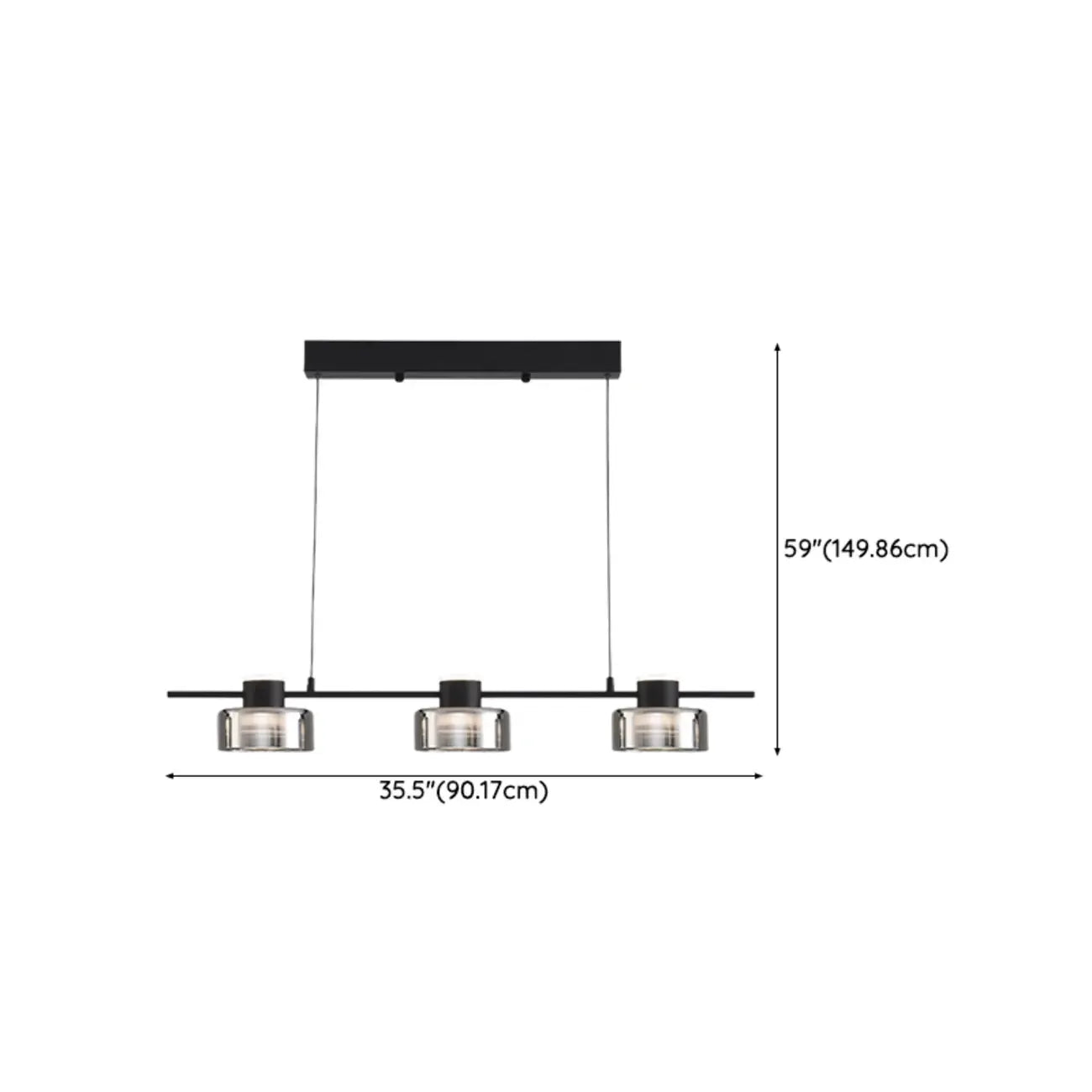 Suspension moderne à LED dimmable pour îlot de cuisine