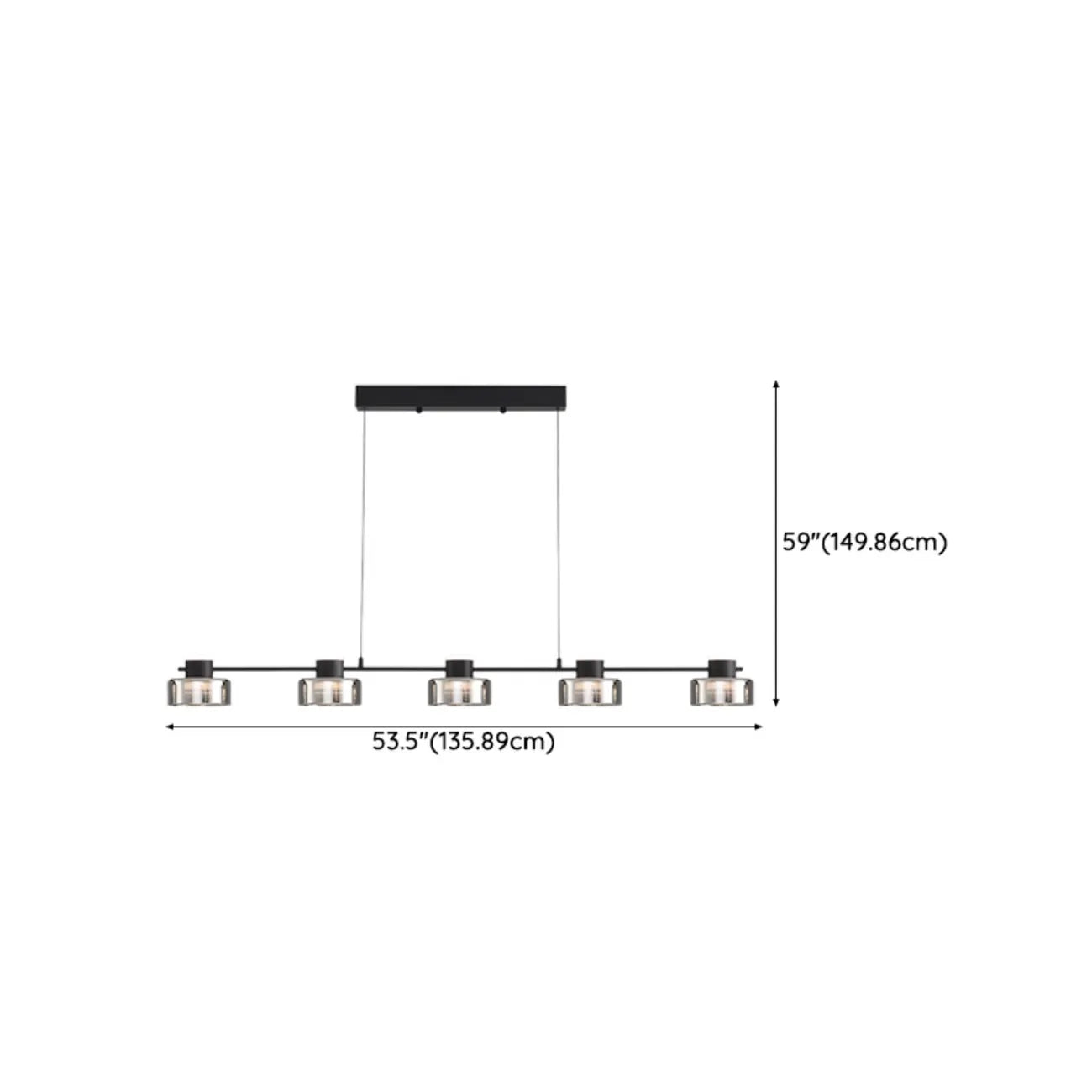 Suspension moderne à LED dimmable pour îlot de cuisine