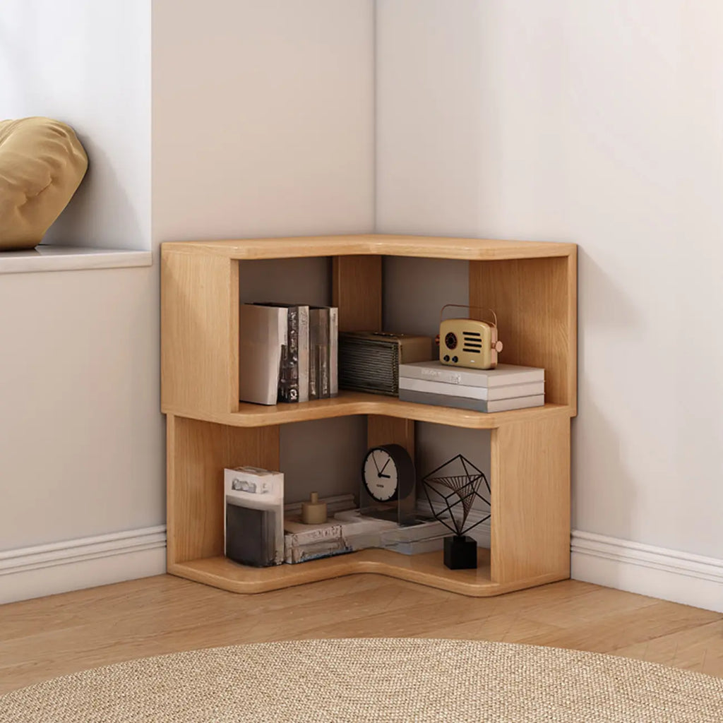 Bibliothèque d'angle en bois à 6 niveaux en forme de L