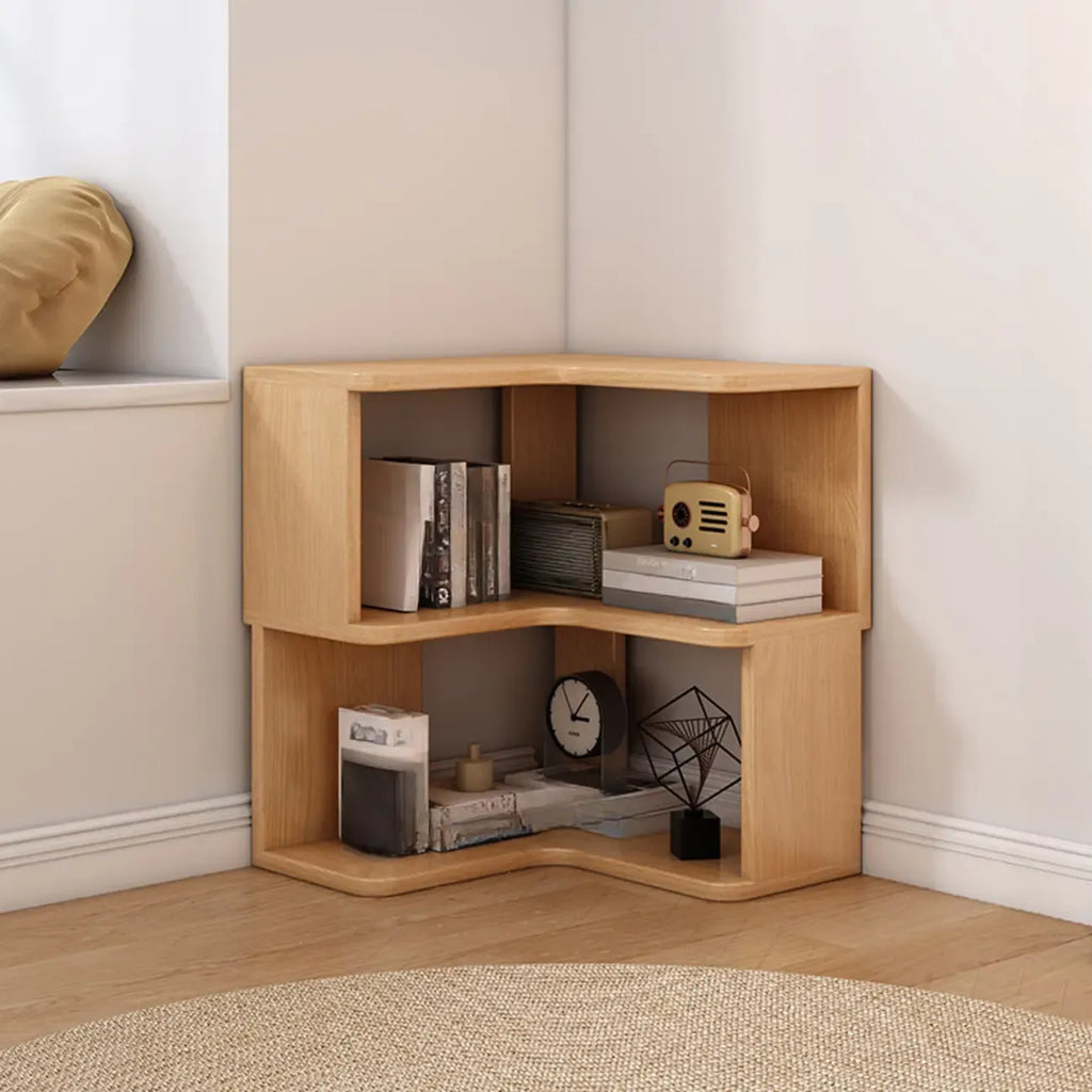 Bibliothèque d'angle en bois à 6 niveaux en forme de L