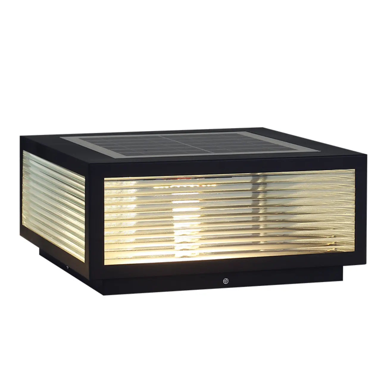 Lampes solaires carrées noires pour poteaux d'extérieur en métal