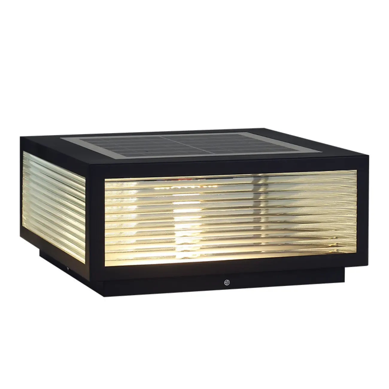 Lampes solaires carrées noires pour poteaux d'extérieur en métal