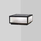 Lampes solaires carrées noires pour poteaux d'extérieur en métal