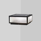 Lampes solaires carrées noires pour poteaux d'extérieur en métal