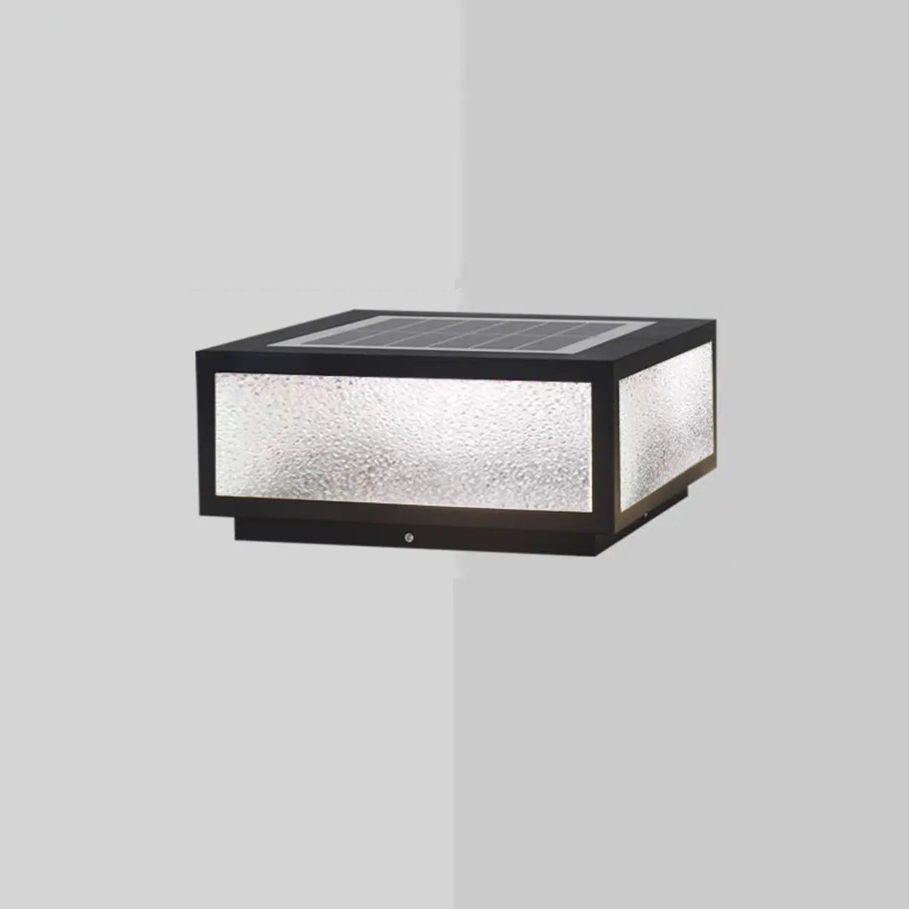 Lampes solaires carrées noires pour poteaux d'extérieur en métal
