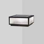 Lampes solaires carrées noires pour poteaux d'extérieur en métal