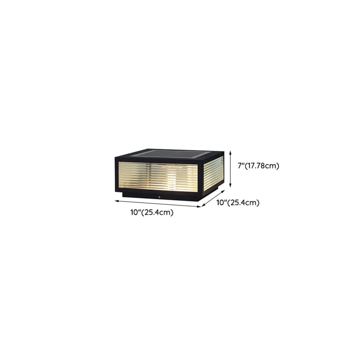 Lampes solaires carrées noires pour poteaux d'extérieur en métal