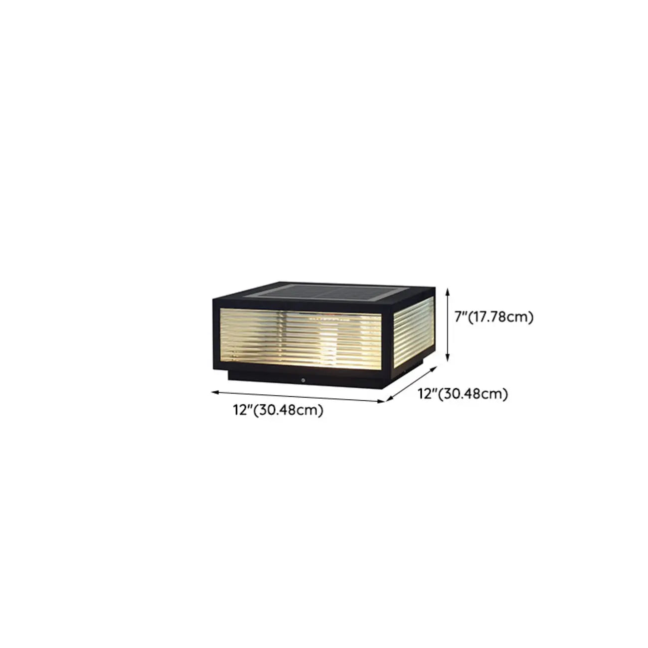 Lampes solaires carrées noires pour poteaux d'extérieur en métal