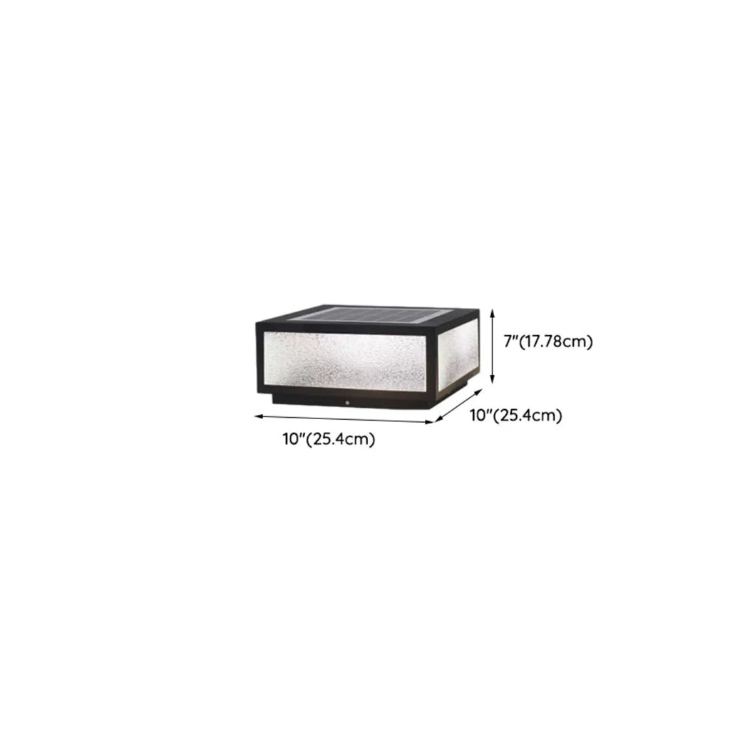 Lampes solaires carrées noires pour poteaux d'extérieur en métal