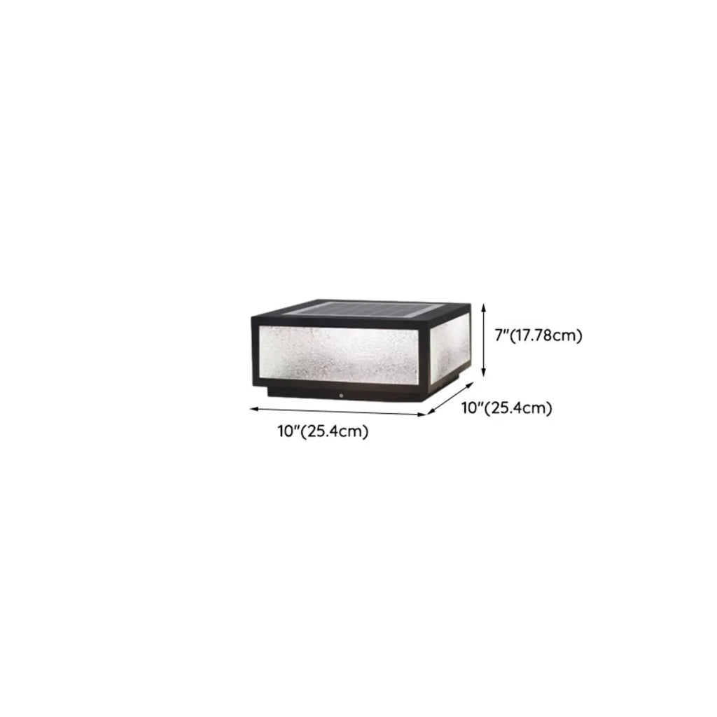 Lampes solaires carrées noires pour poteaux d'extérieur en métal