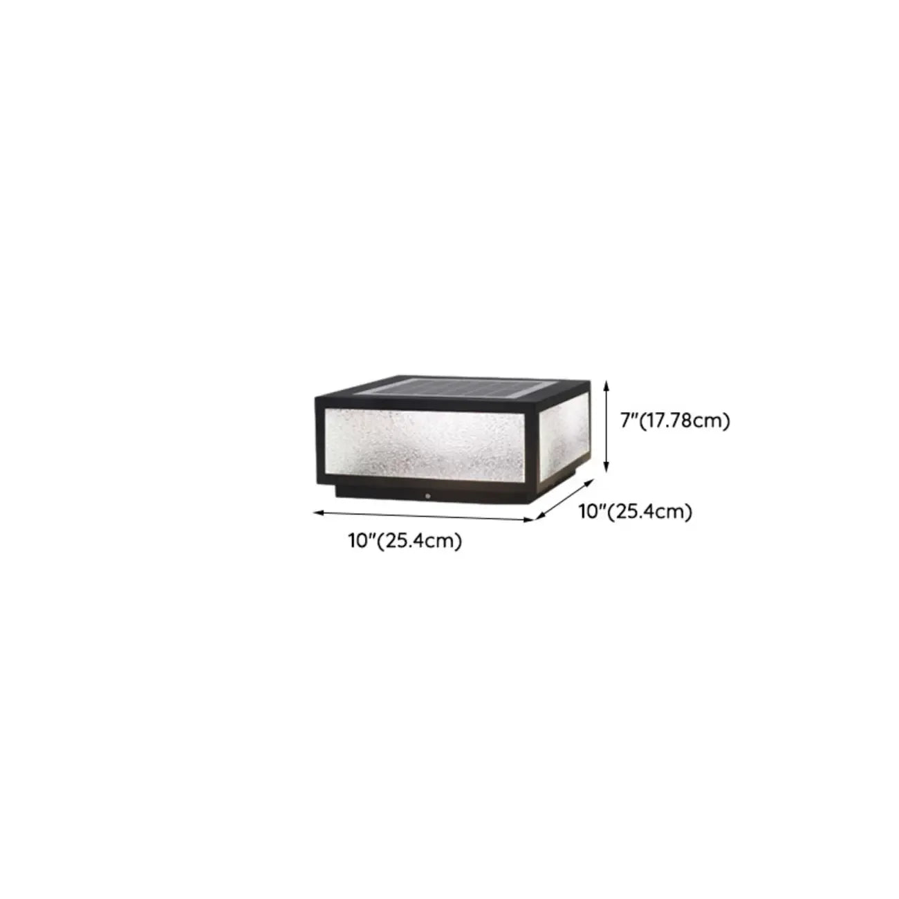 Lampes solaires carrées noires pour poteaux d'extérieur en métal