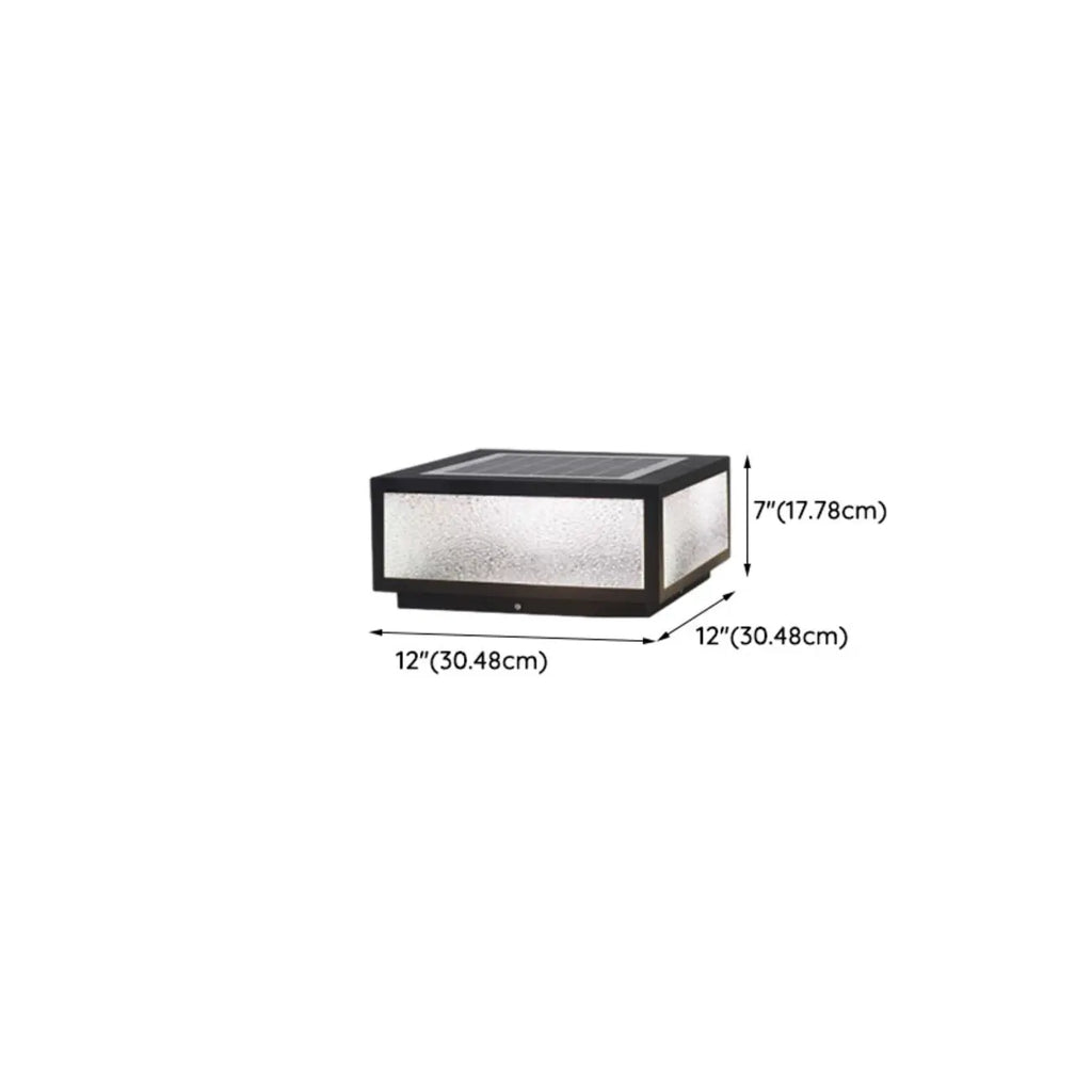 Lampes solaires carrées noires pour poteaux d'extérieur en métal