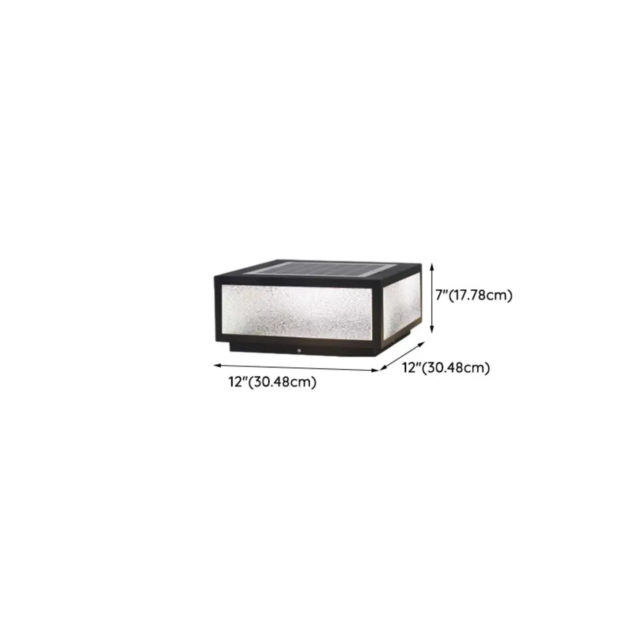 Lampes solaires carrées noires pour poteaux d'extérieur en métal
