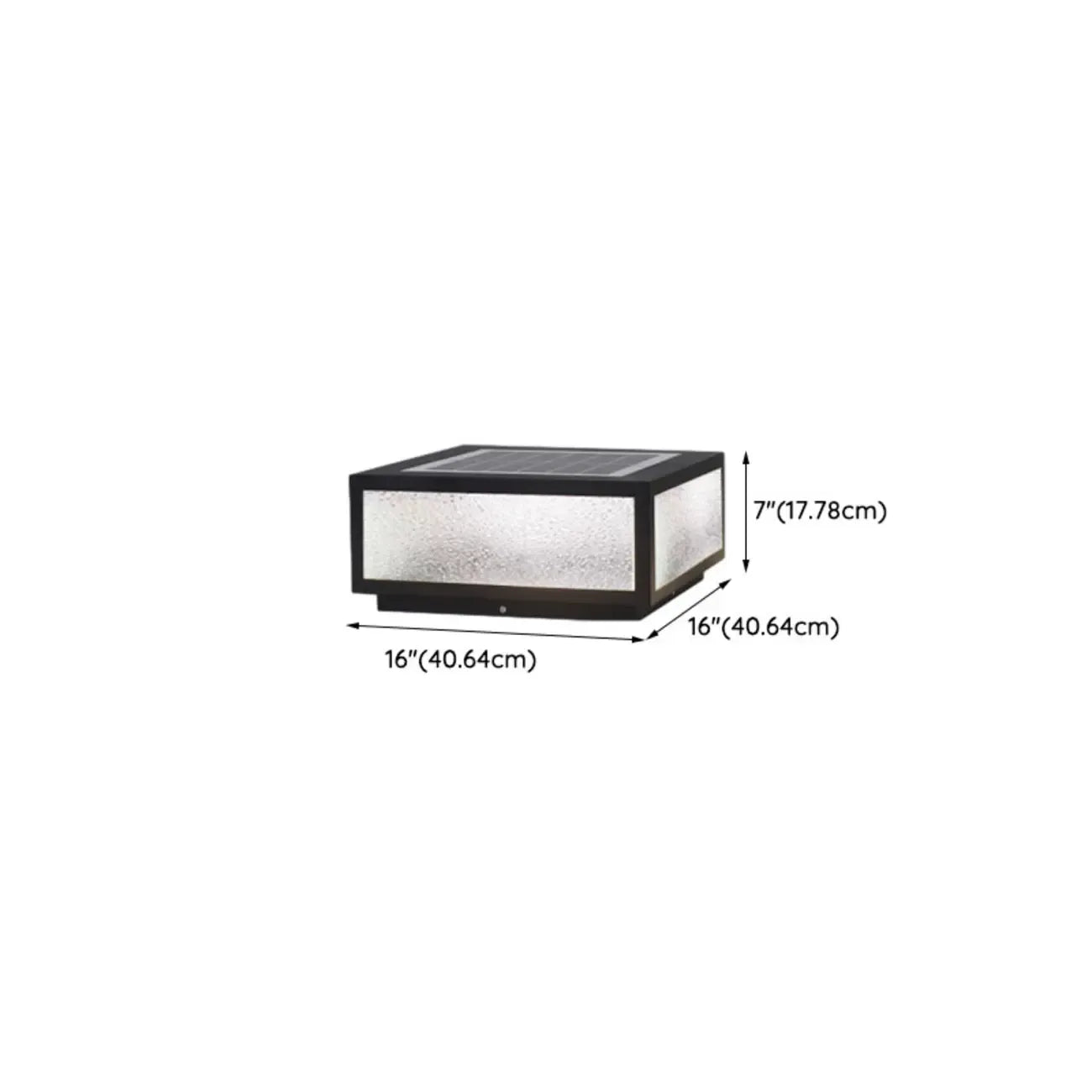 Lampes solaires carrées noires pour poteaux d'extérieur en métal