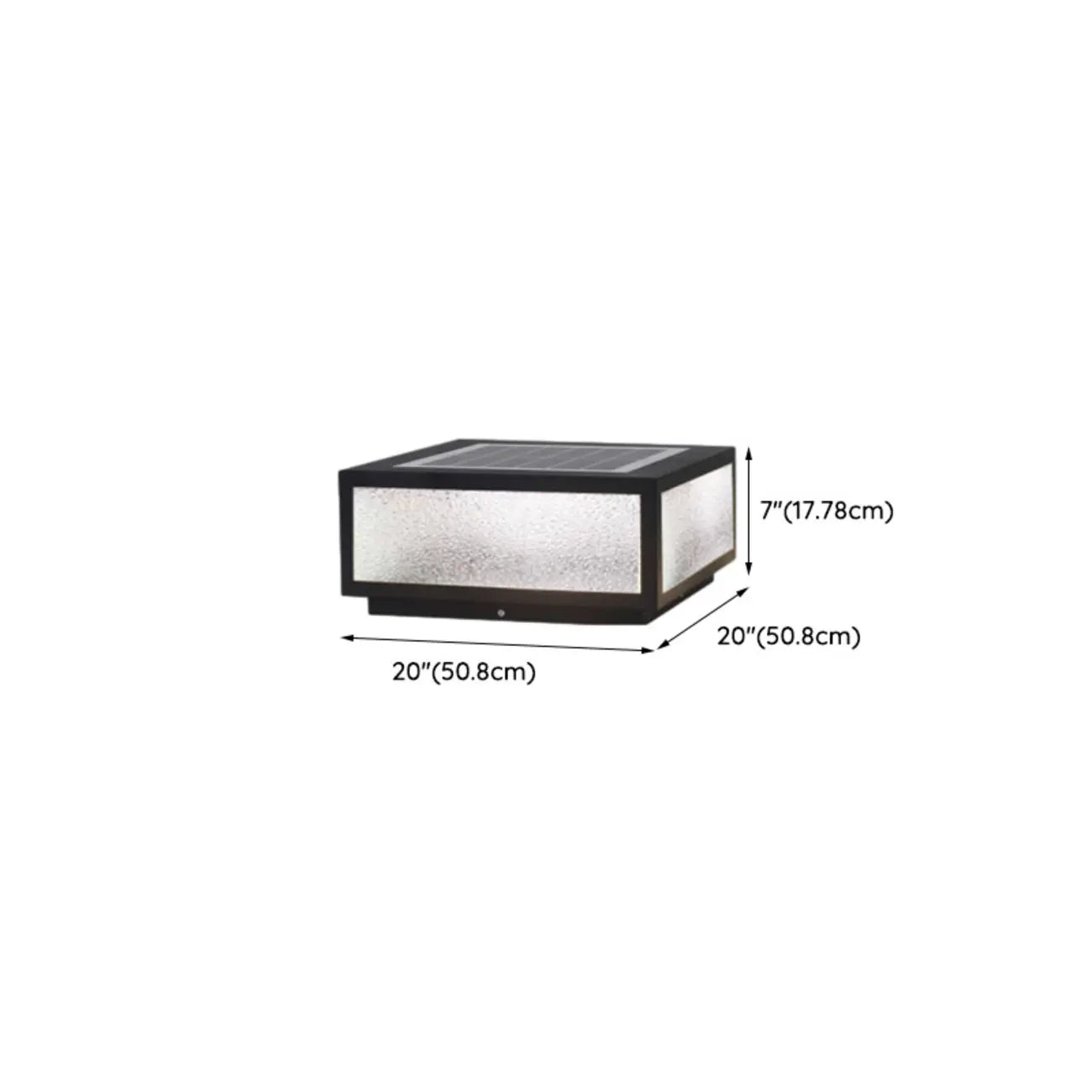 Lampes solaires carrées noires pour poteaux d'extérieur en métal
