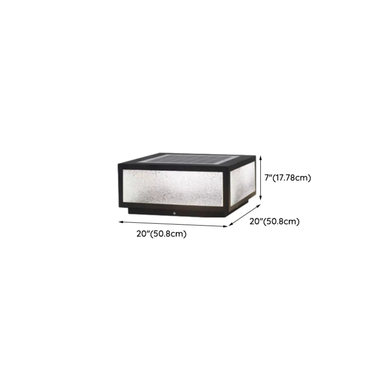 Lampes solaires carrées noires pour poteaux d'extérieur en métal