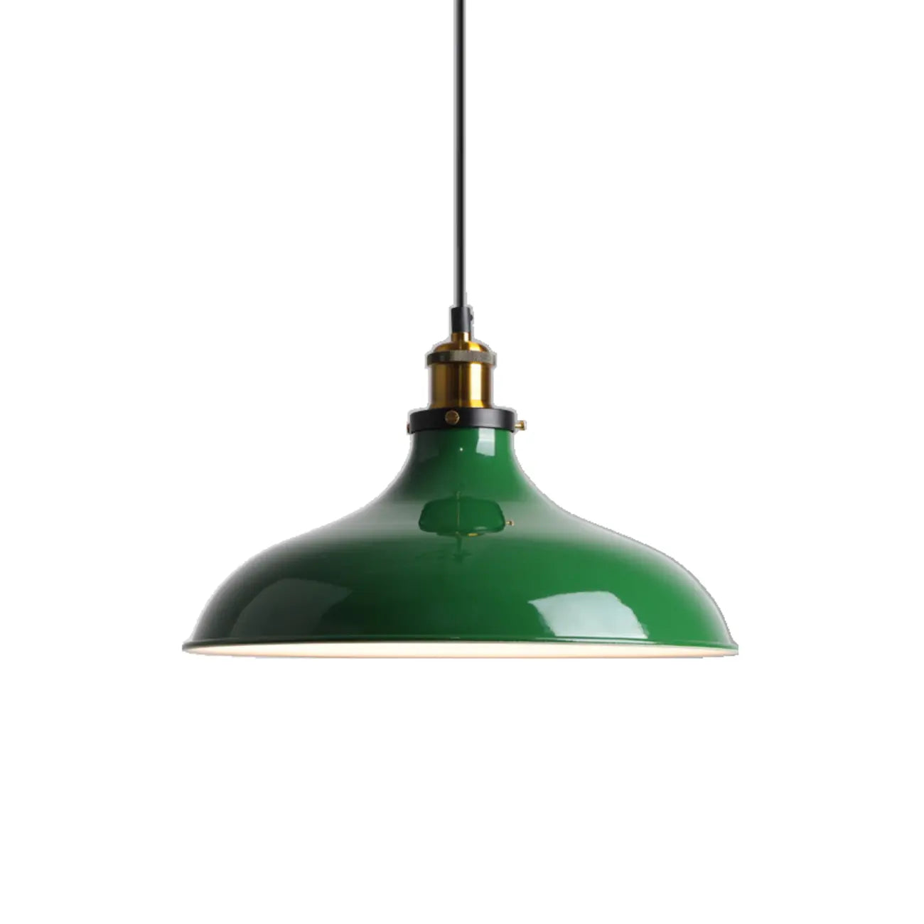 Lampada a sospensione industriale regolabile in ferro verde oliva per sala da pranzo