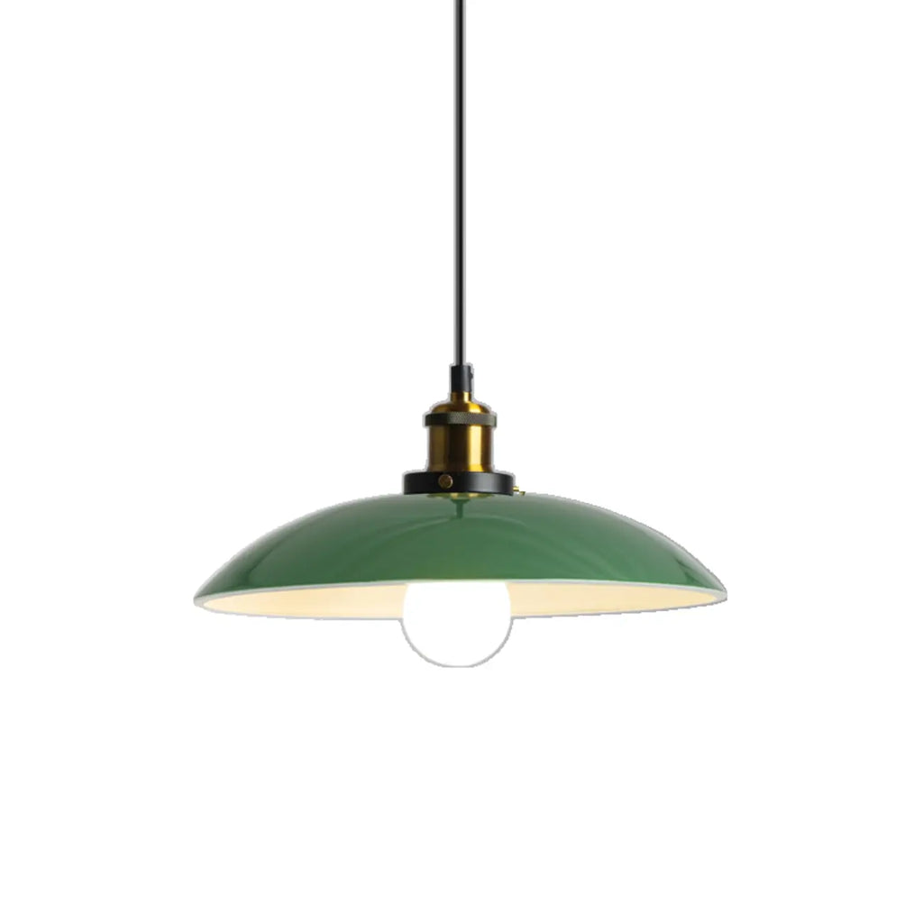 Lampada a sospensione industriale regolabile in ferro verde oliva per sala da pranzo