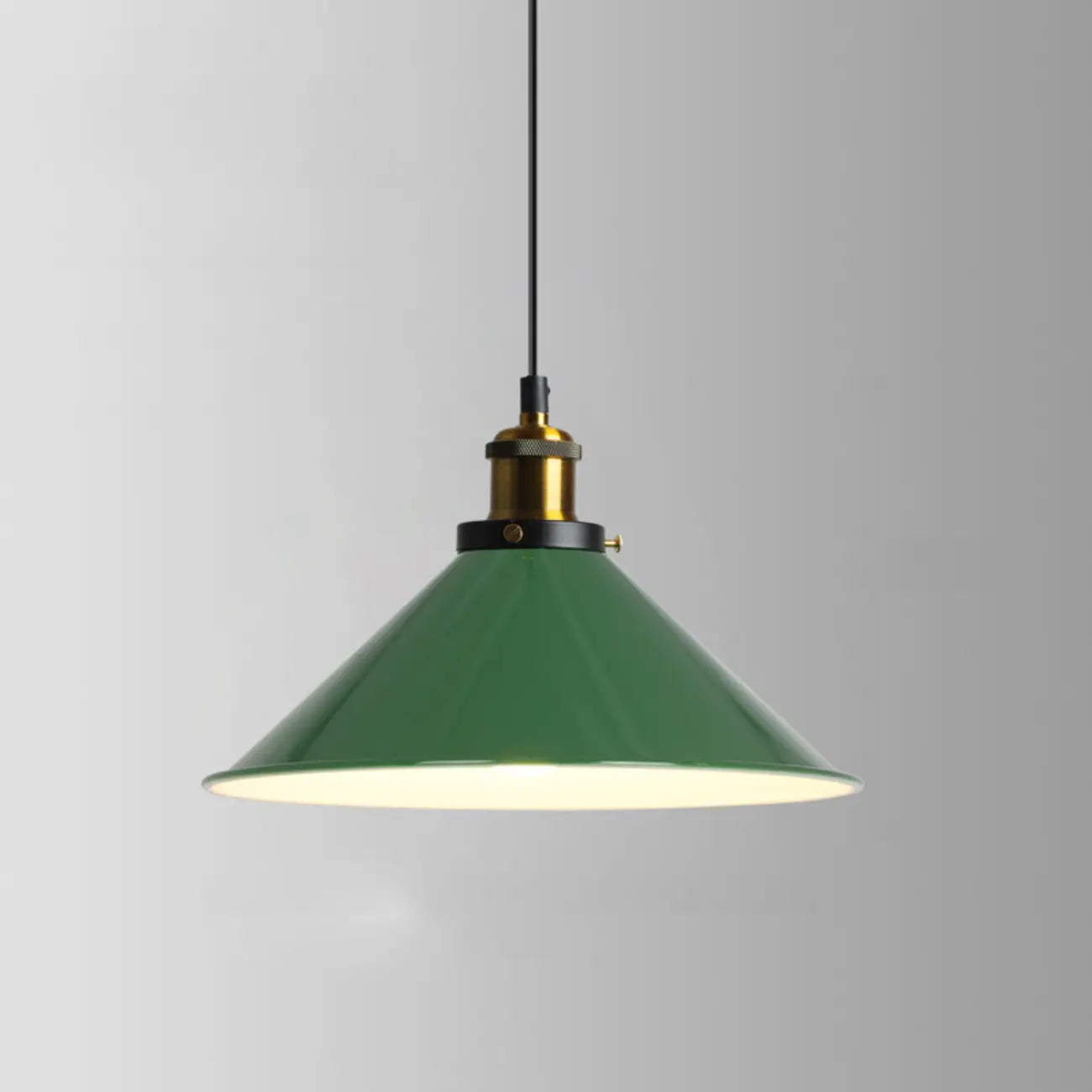Lampada a sospensione industriale regolabile in ferro verde oliva per sala da pranzo