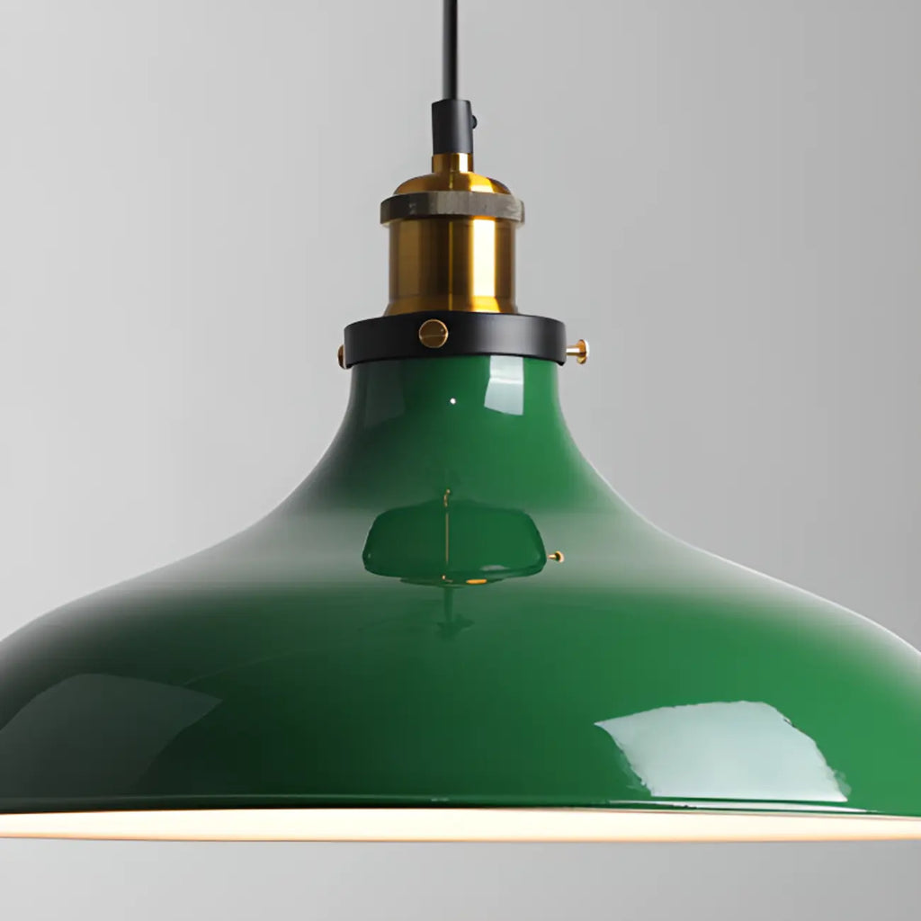 Lampada a sospensione industriale regolabile in ferro verde oliva per sala da pranzo