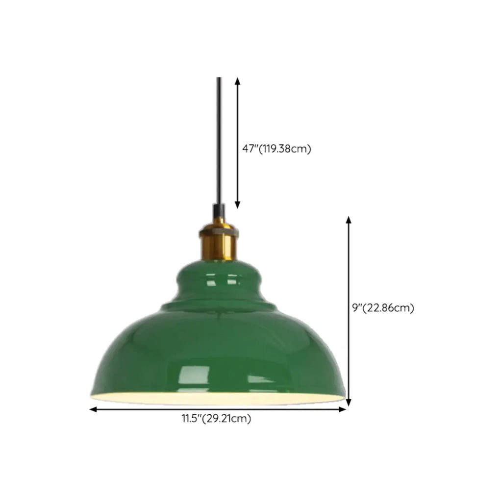 Lampada a sospensione industriale regolabile in ferro verde oliva per sala da pranzo