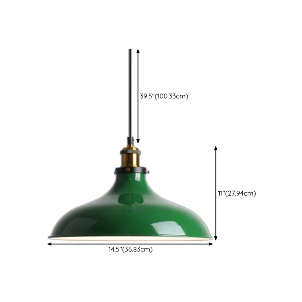 Lampada a sospensione industriale regolabile in ferro verde oliva per sala da pranzo