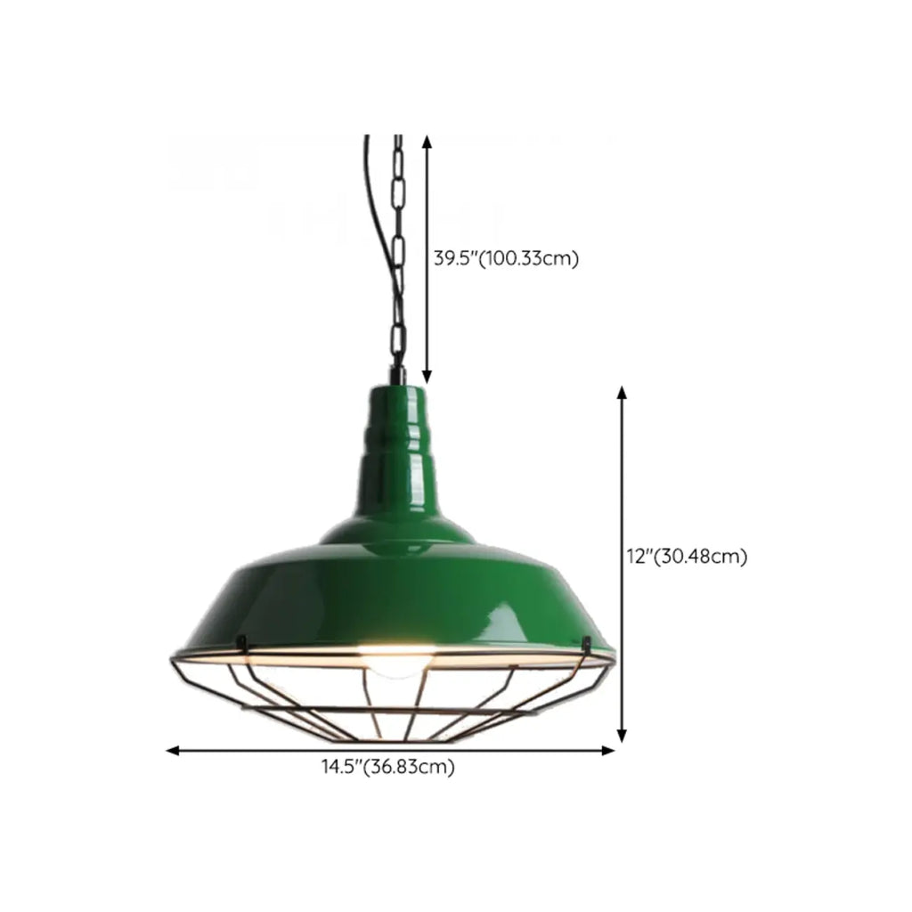 Lampada a sospensione industriale regolabile in ferro verde oliva per sala da pranzo