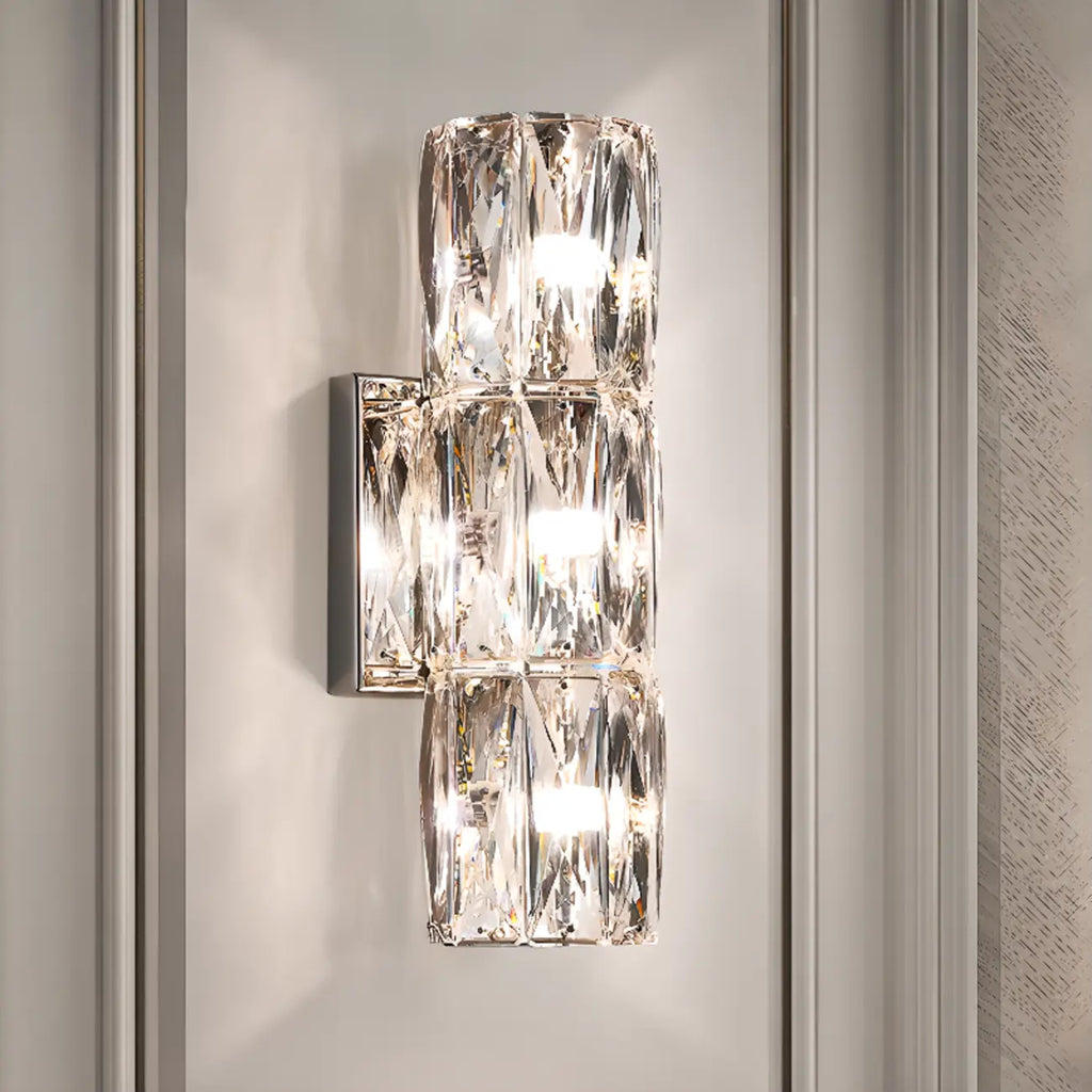 Applique murale d'ambiance pilier en cristal clair Sheen