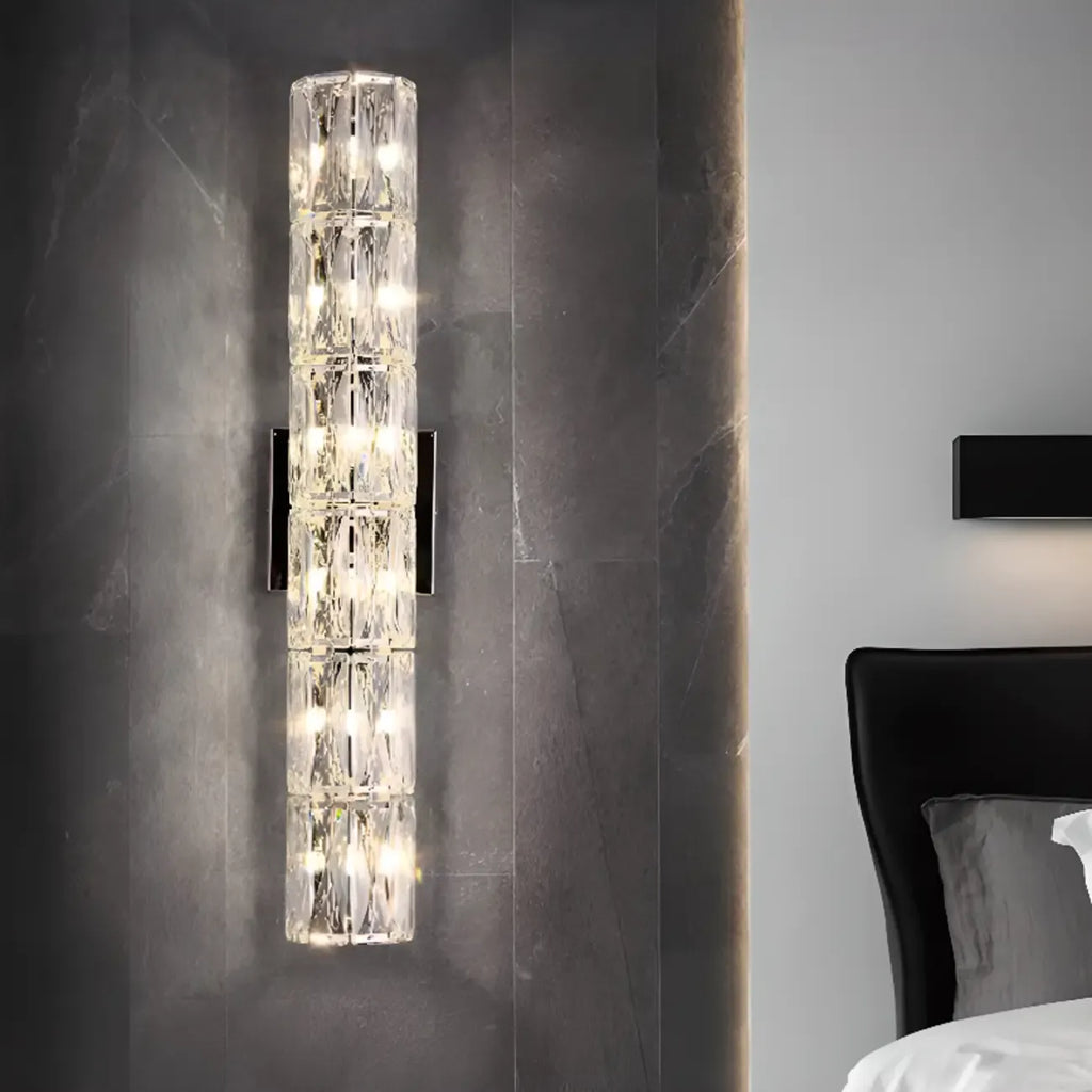 Applique murale d'ambiance pilier en cristal clair Sheen
