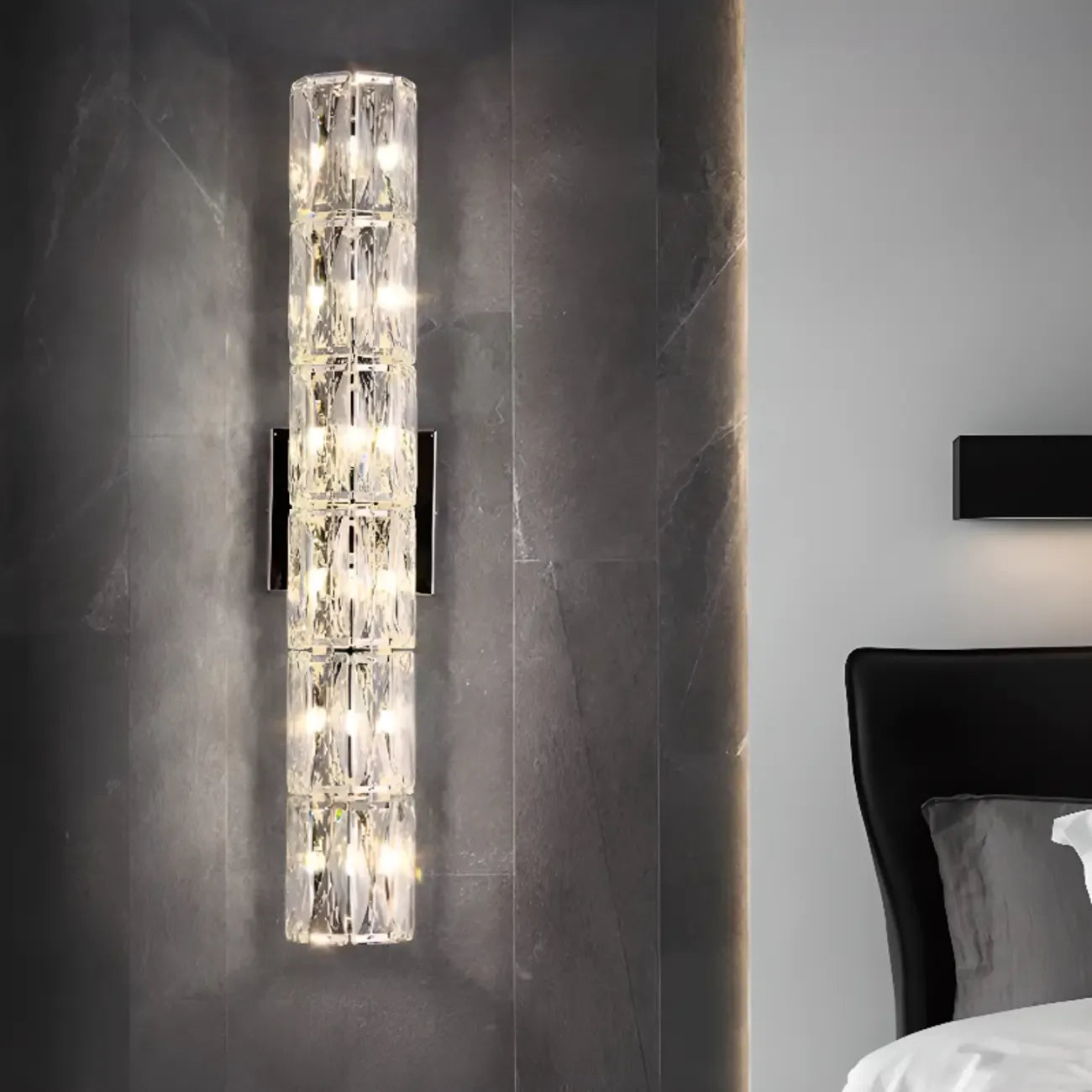 Applique murale d'ambiance pilier en cristal clair Sheen