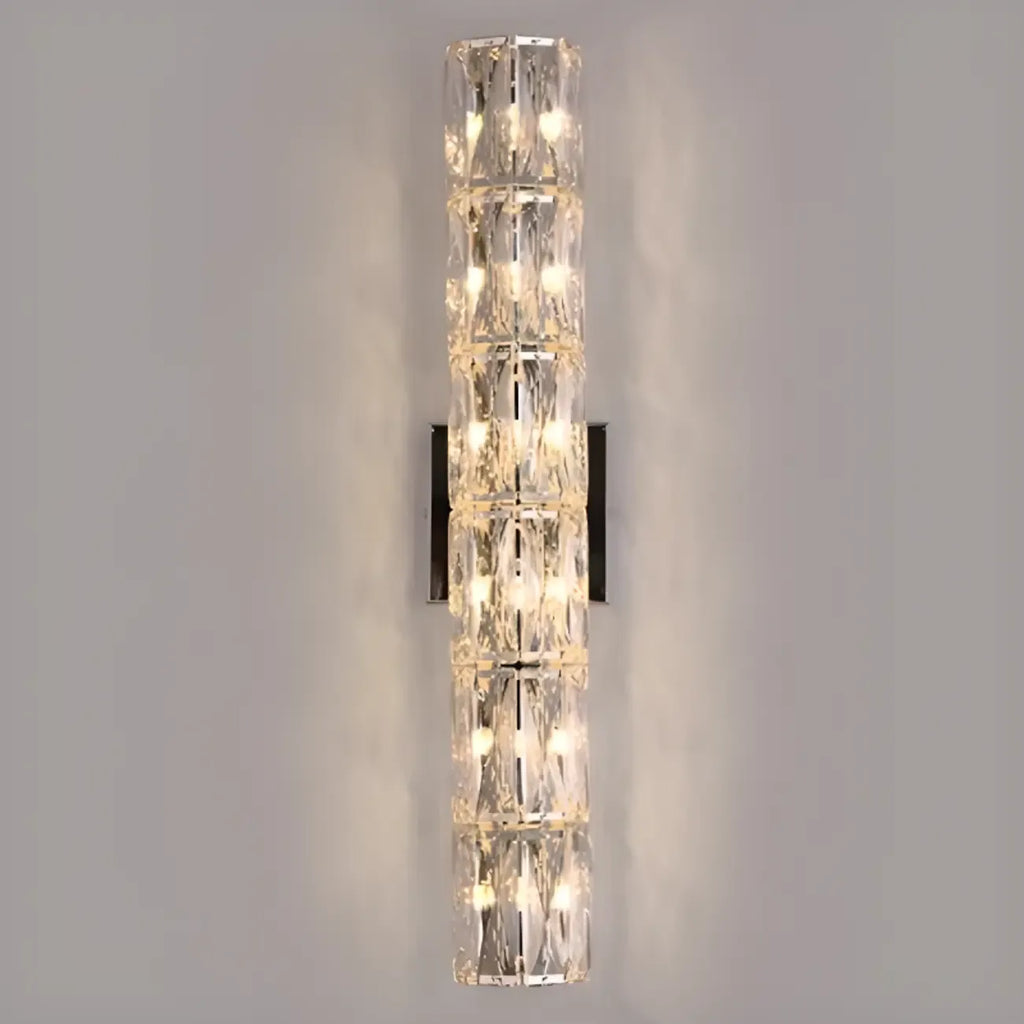 Applique murale d'ambiance pilier en cristal clair Sheen