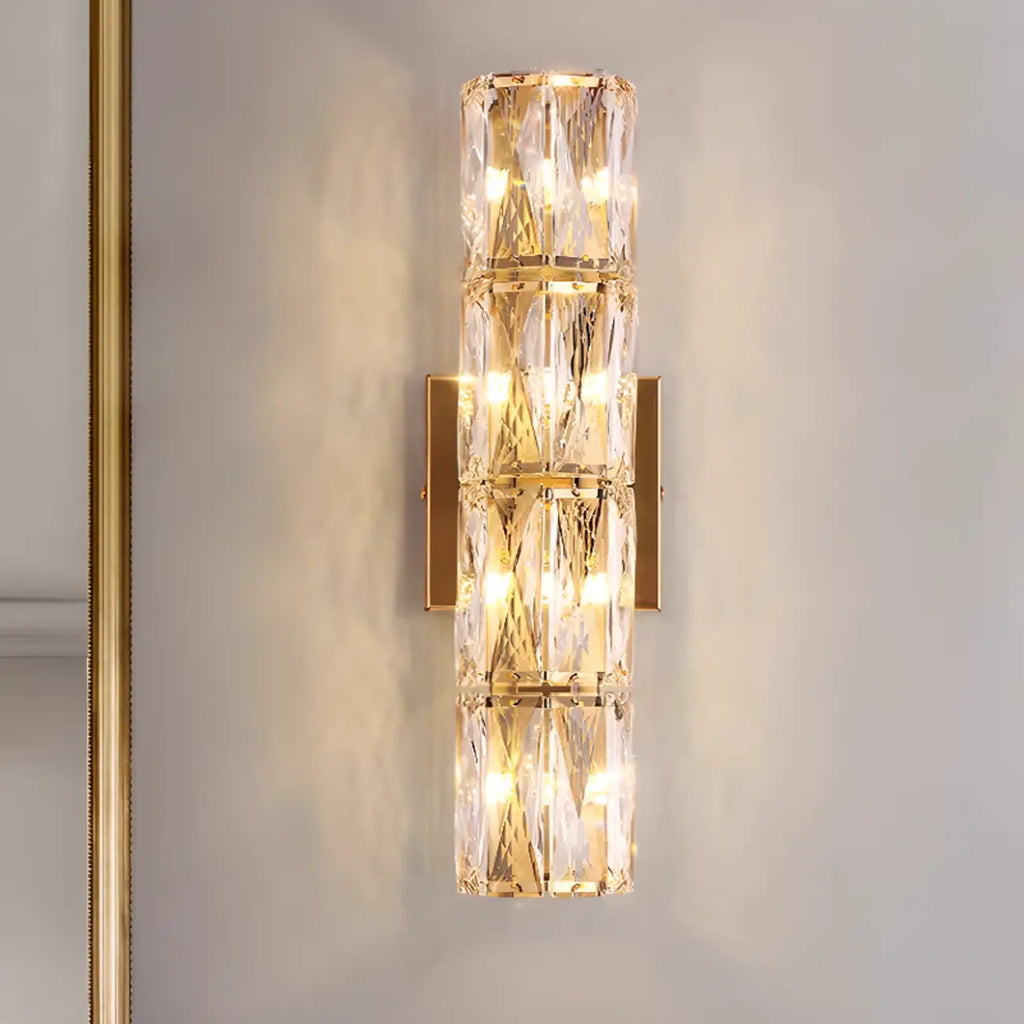 Applique murale d'ambiance pilier en cristal clair Sheen