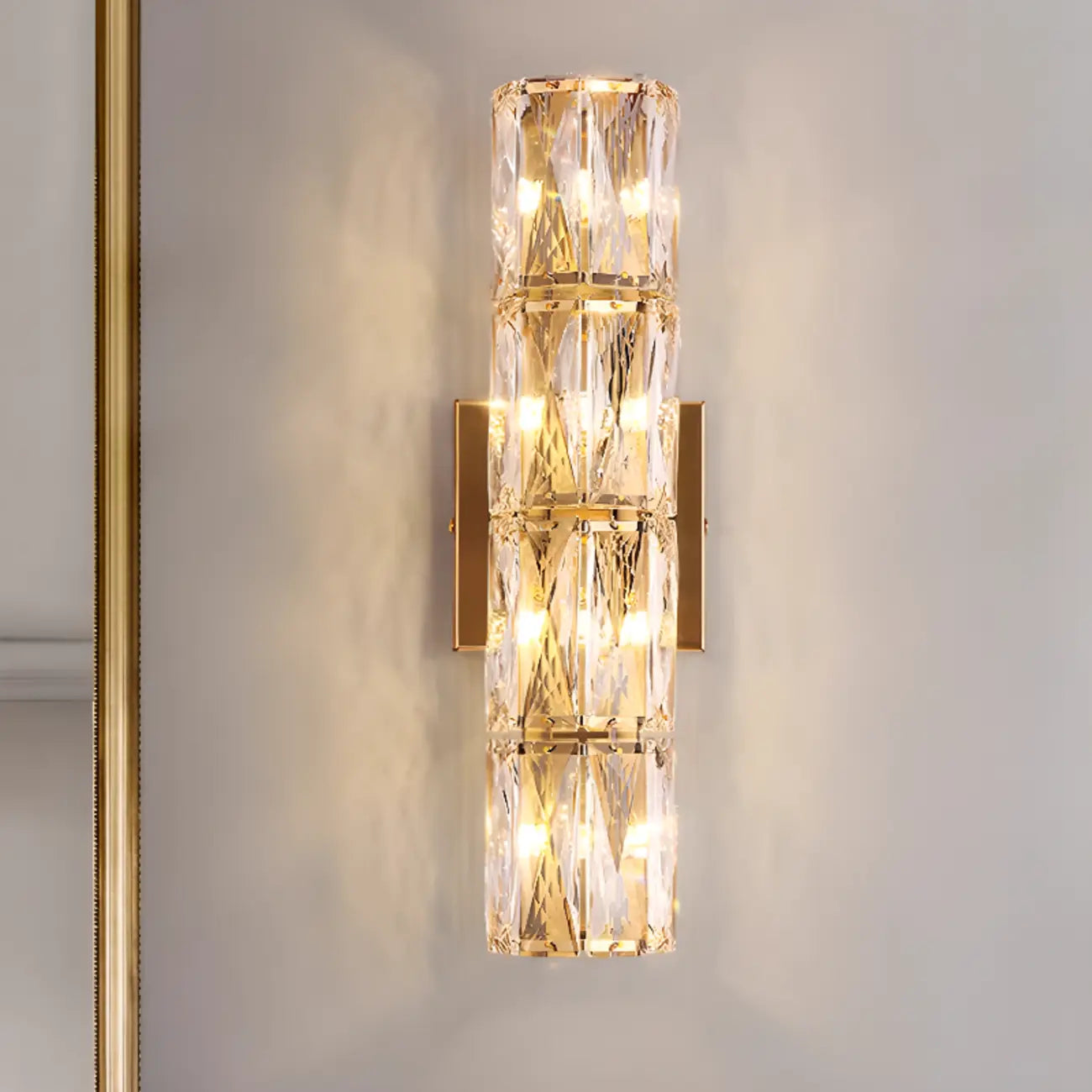 Applique murale d'ambiance pilier en cristal clair Sheen
