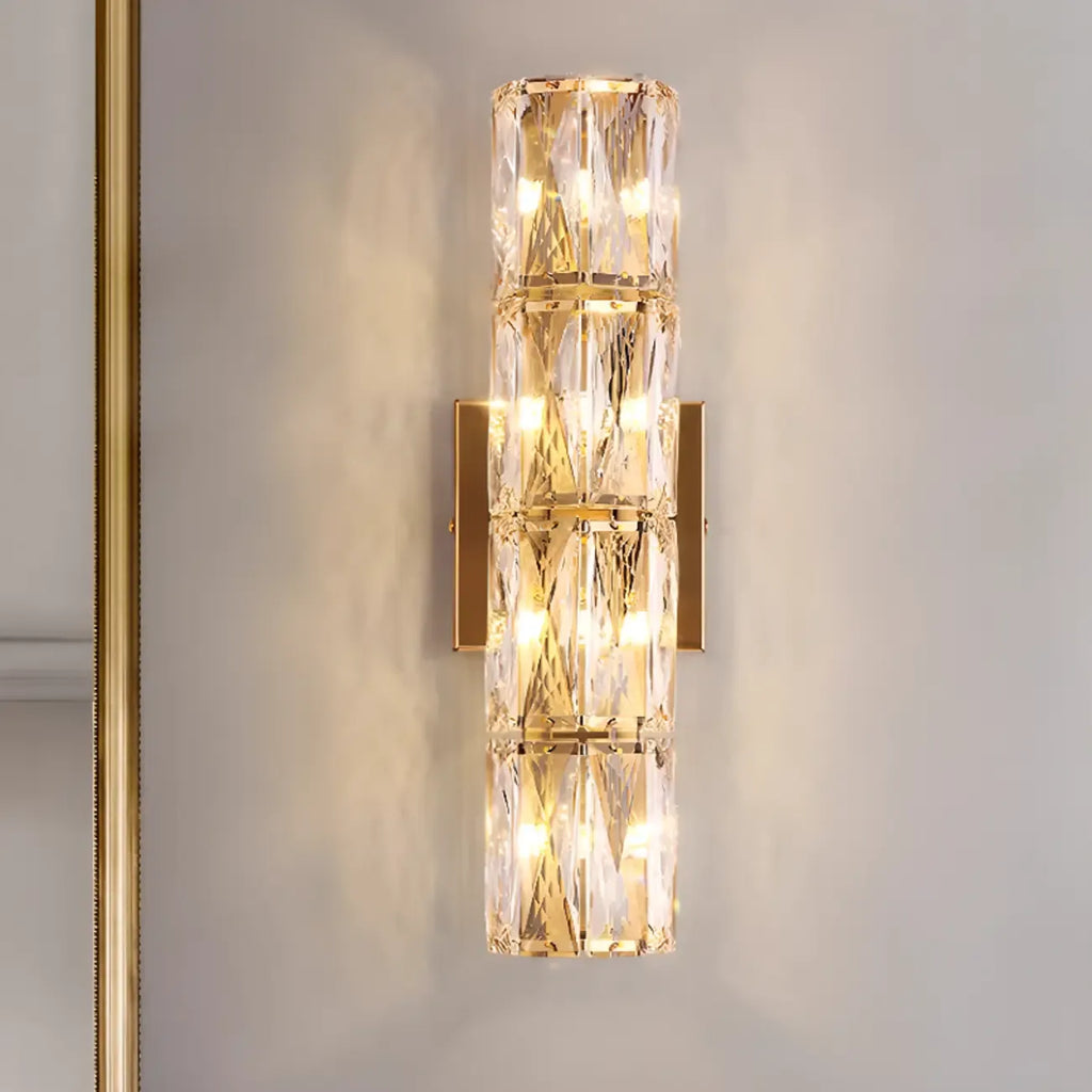 Applique murale d'ambiance pilier en cristal clair Sheen