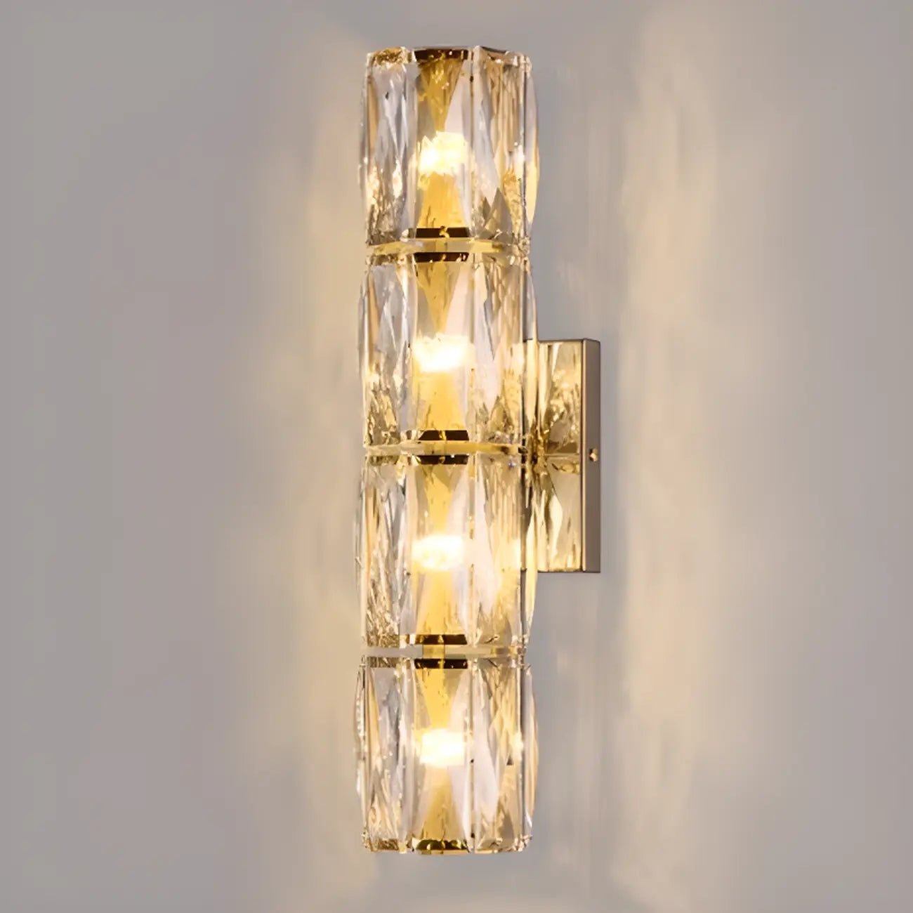 Applique murale d'ambiance pilier en cristal clair Sheen