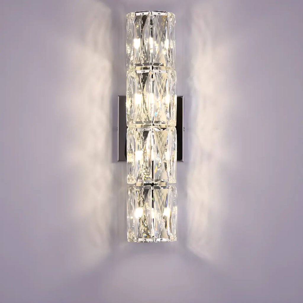 Applique murale d'ambiance pilier en cristal clair Sheen