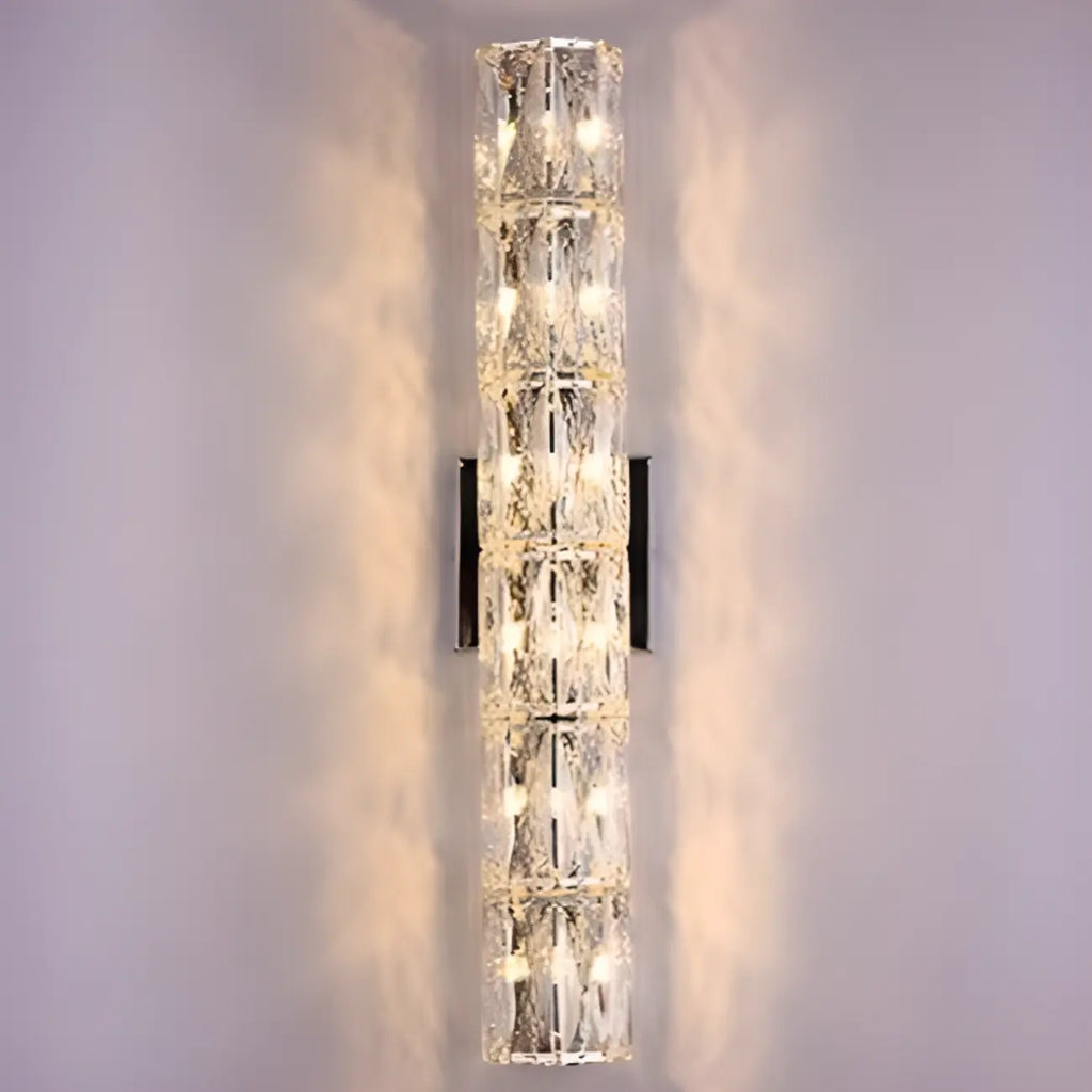 Applique murale d'ambiance pilier en cristal clair Sheen