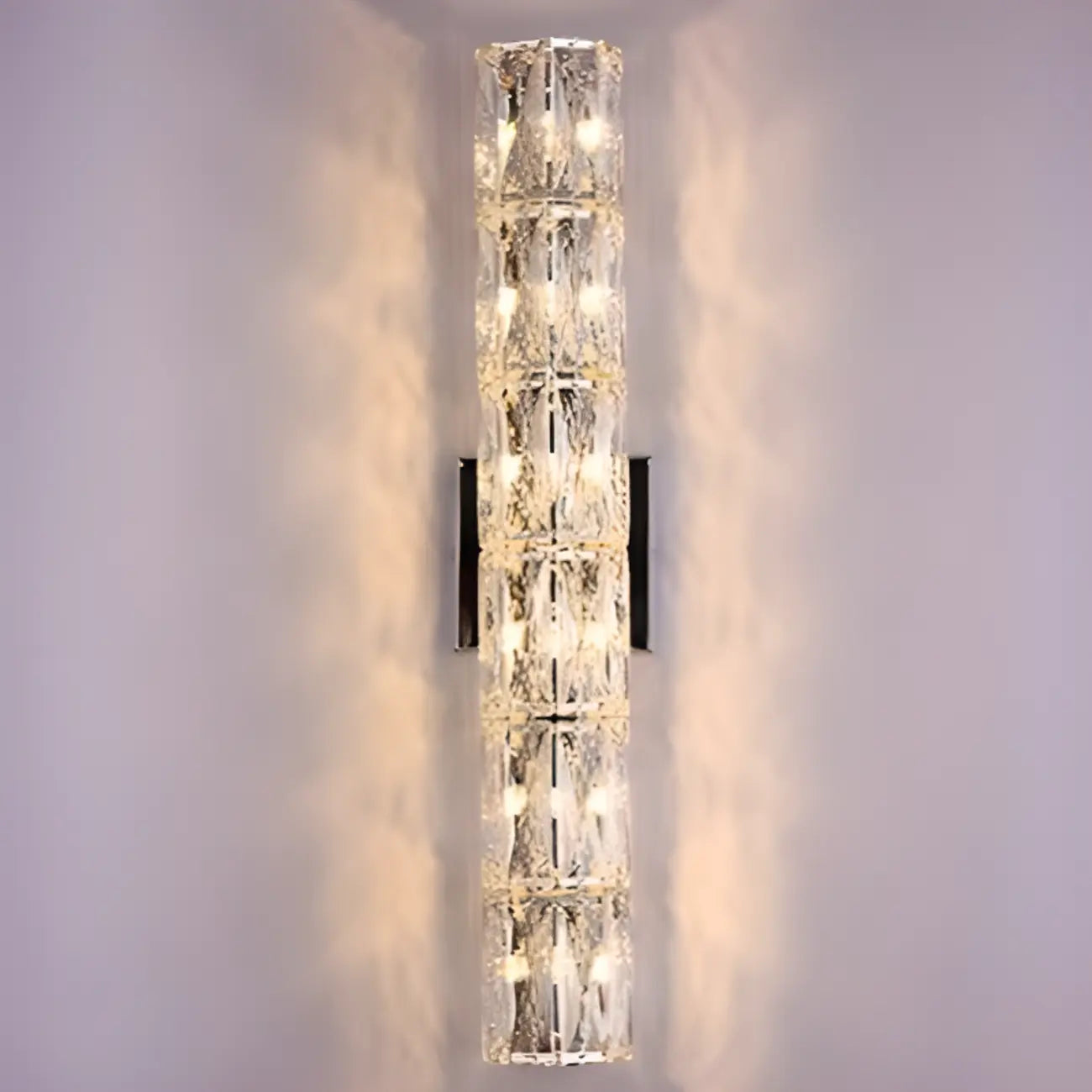 Applique murale d'ambiance pilier en cristal clair Sheen
