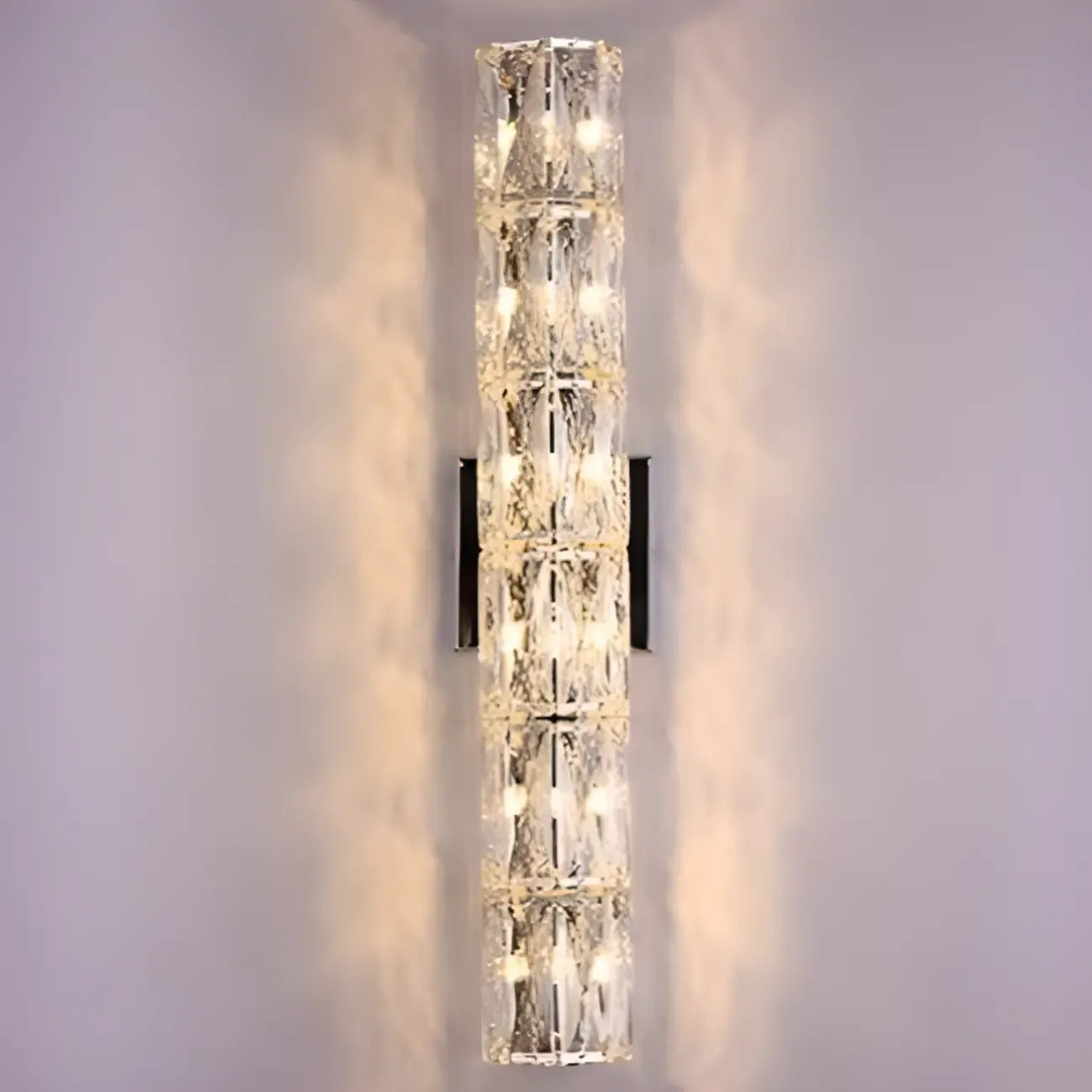 Applique murale d'ambiance pilier en cristal clair Sheen