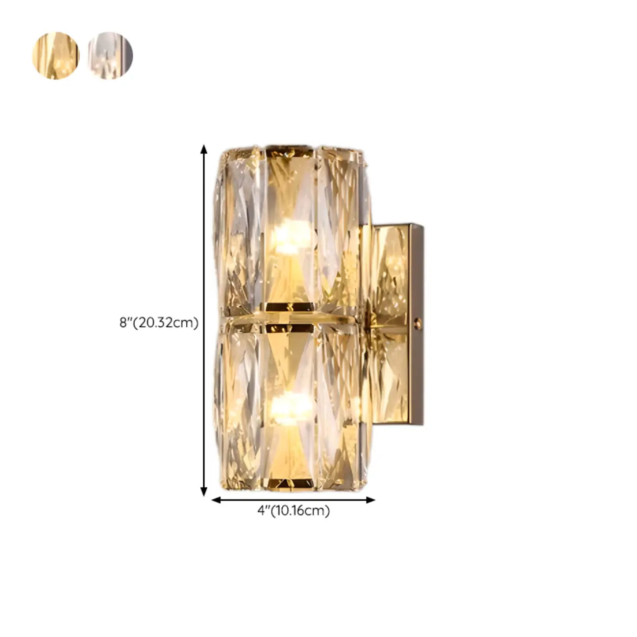Applique murale d'ambiance pilier en cristal clair Sheen