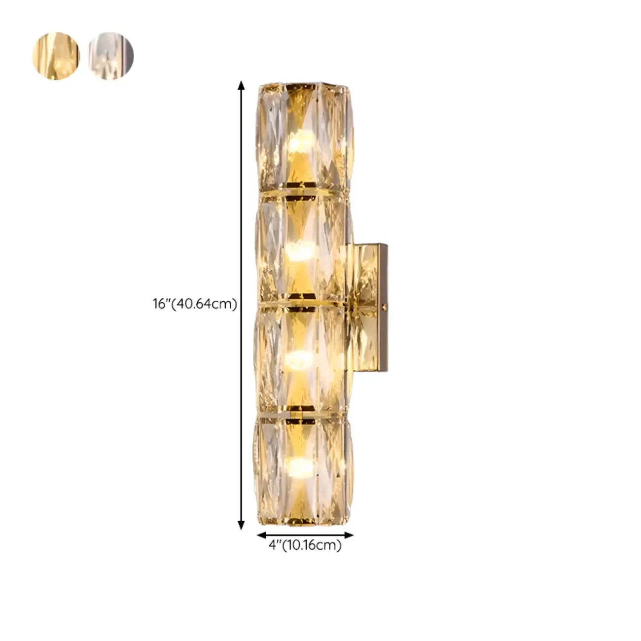 Applique murale d'ambiance pilier en cristal clair Sheen