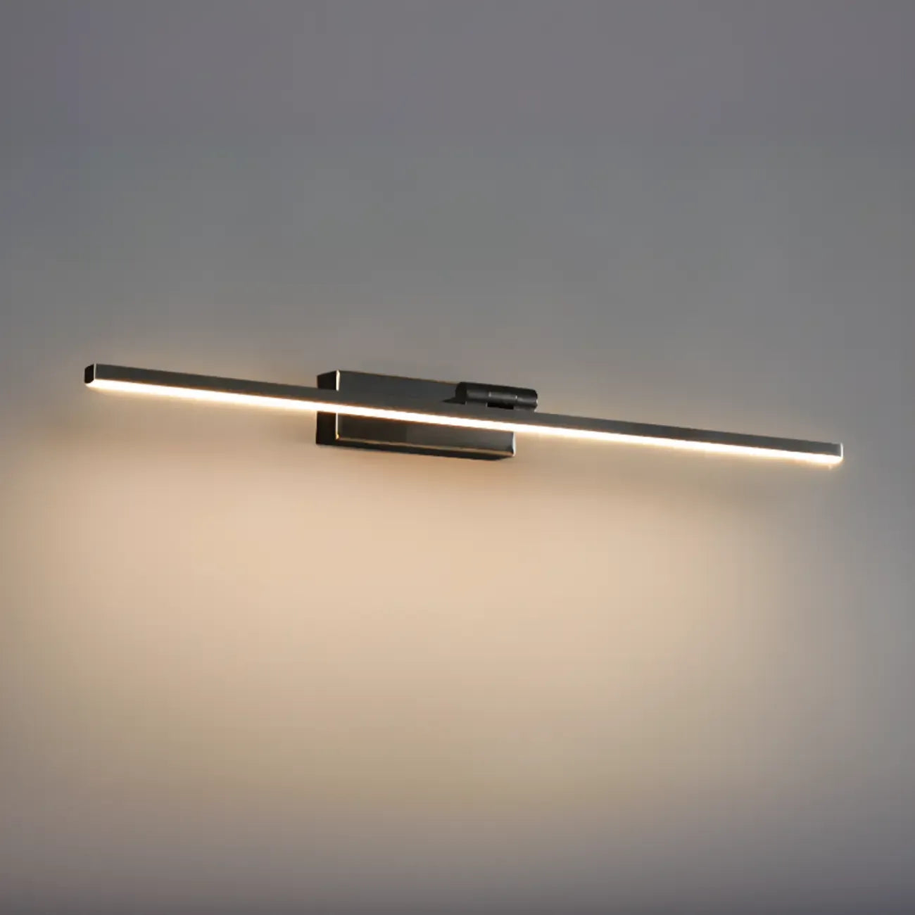 Applique murale minimaliste linéaire en métal avec variateur à 3 niveaux pour salle de bain