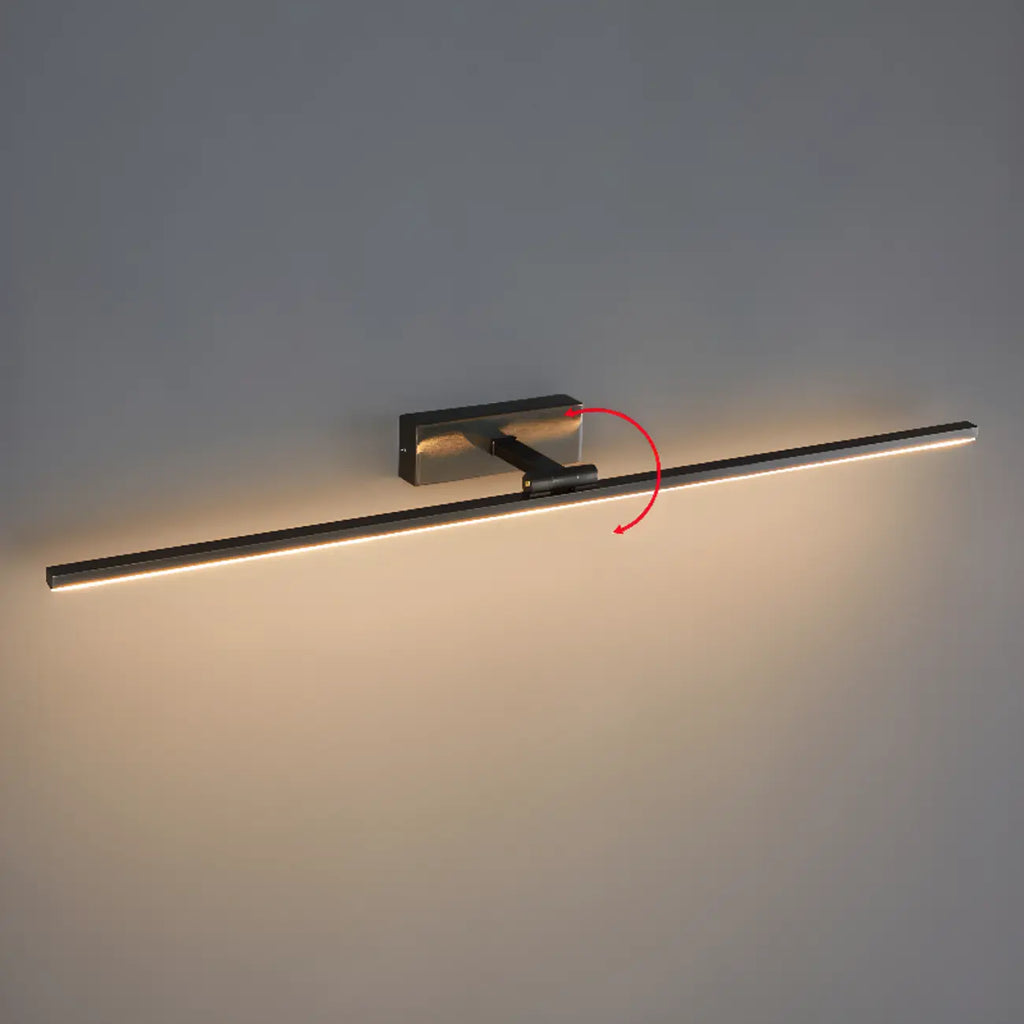 Applique murale minimaliste linéaire en métal avec variateur à 3 niveaux pour salle de bain