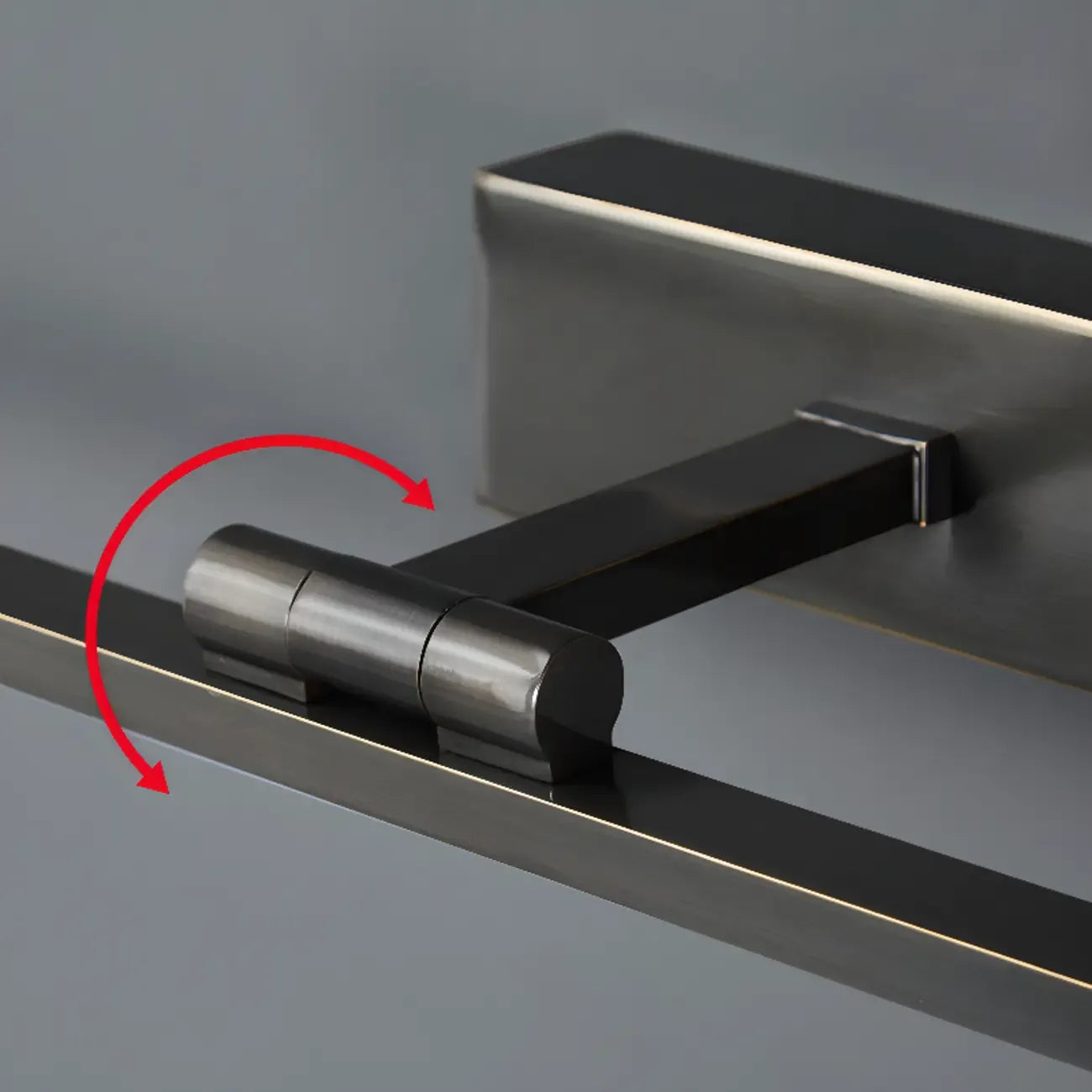 Applique murale minimaliste linéaire en métal avec variateur à 3 niveaux pour salle de bain