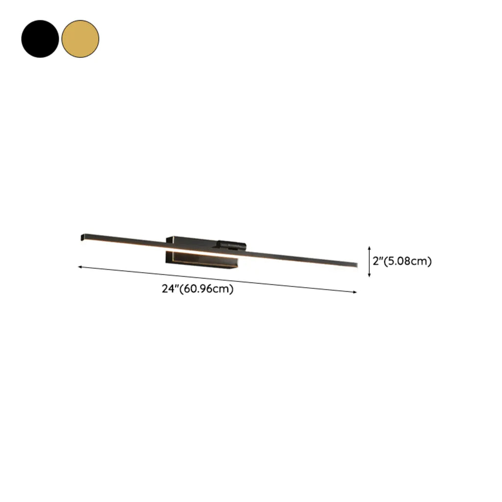 Applique murale minimaliste linéaire en métal avec variateur à 3 niveaux pour salle de bain